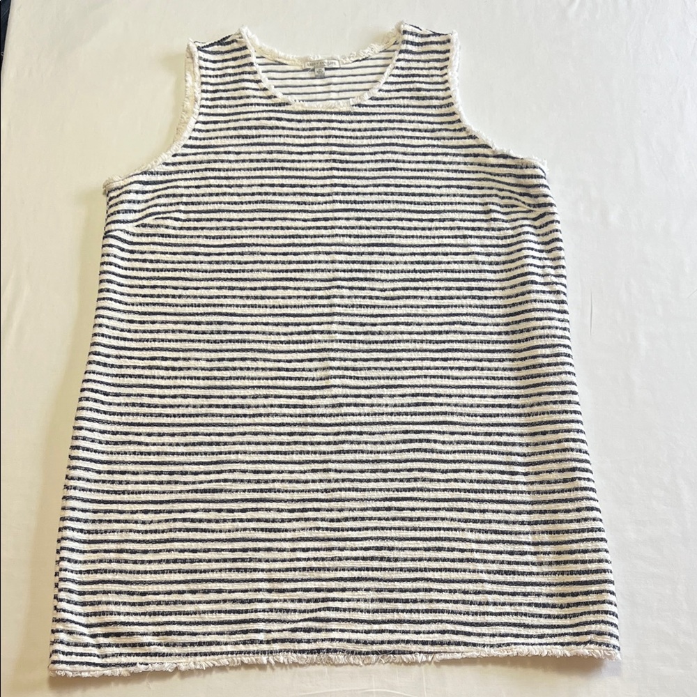 Green Envelope Striped Knit Tank Dress - White and Navy